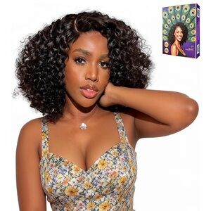 Kinky Curly Bob Wig HD Lace Front Pre-Plucked Natural Hairline 10in Black